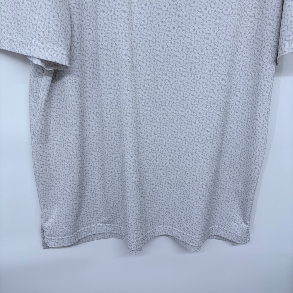 Stitch Golf Polo Shirt Large Men's Gray AOP All‎ Over Floral Pattern Performance - Picture 3 of 7
